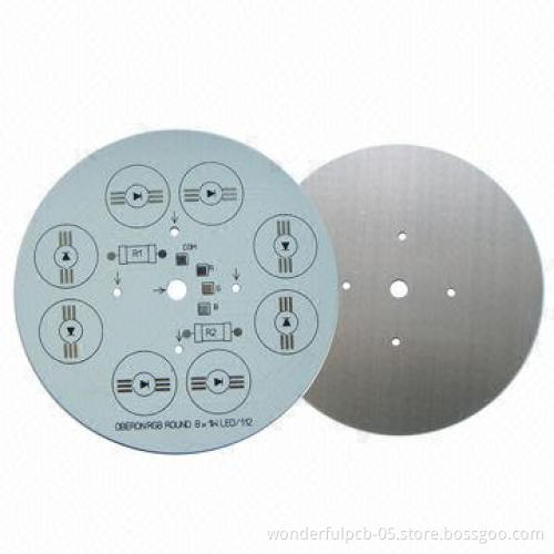 Aluminum Round PCBs with 1.60mm Board Thickness, Sized 112mm, LF-HAL, Used for LED Lights